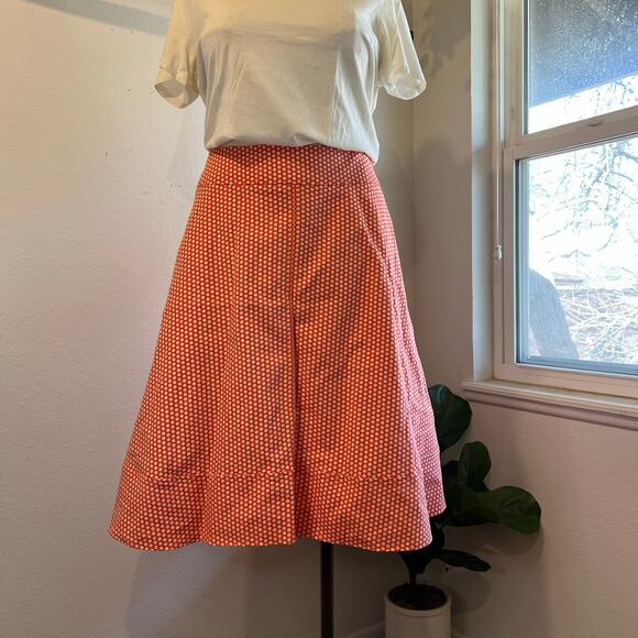 Lane Bryant Orange Polka Dot A Line Mod Collection Cotton Skirt Size 22 - Picture 11 of 12